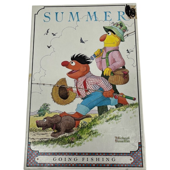 Vintage Sesame Street Bert and Ernie Summer Gone Fishing 60 Piece Puzzle 1980 - Picture 13 of 16